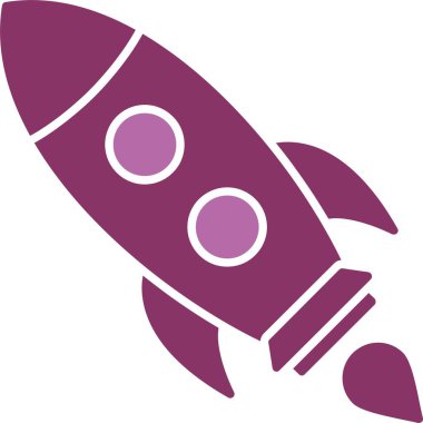 Roket Kabartması İki Renk Simgesi