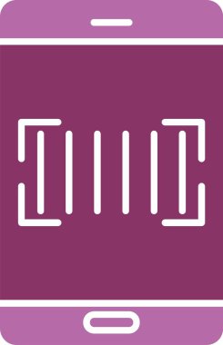 Barkod Tarayıcı Kabartması İki Renk Simgesi