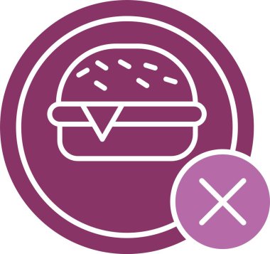 Gıda Kabartması Yok İki Renk Simgesi