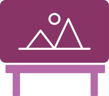 Sanat Tahtası Kabartması İki Renk Simgesi