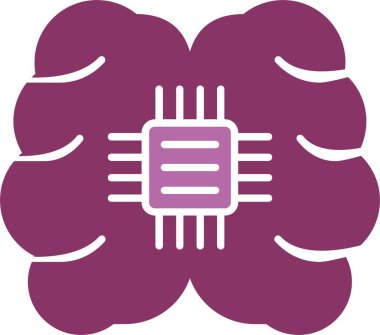 Beyin Kabartması İki Renk Simgesi