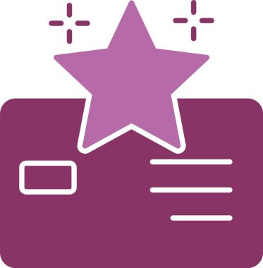 Sadakat kartı sembolü iki renk simgesi