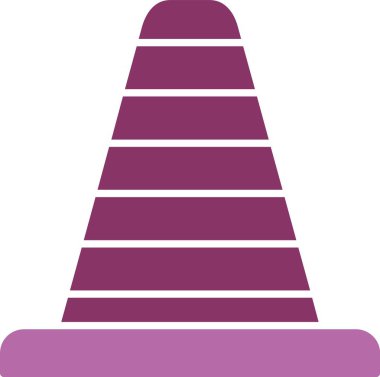 Trafik Konisi Sembolü İki Renk Simgesi