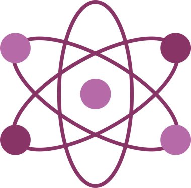 Atom Kabartması İki Renk Simgesi