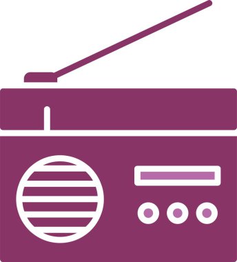 Radyo Kabartma İki Renk Simgesi