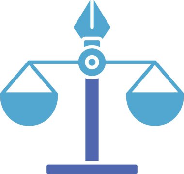 Adalet Ölçekli Kabartma İki Renk Simgesi