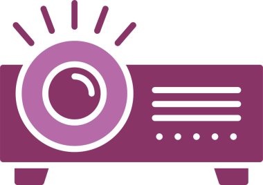 Projektör Kabartma İki Renk Simgesi