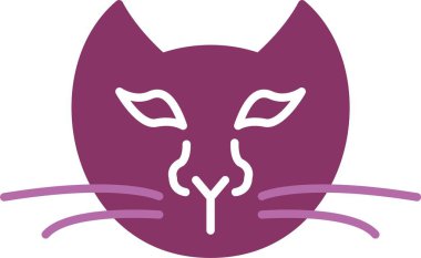 Kedi Kabartması İki Renk Simgesi