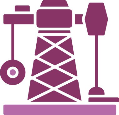 Yağ Madenciliği Kabartması İki Renk Simgesi