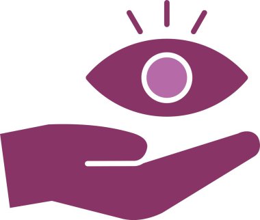 Göz Bakımı Sembolü İki Renk Simgesi