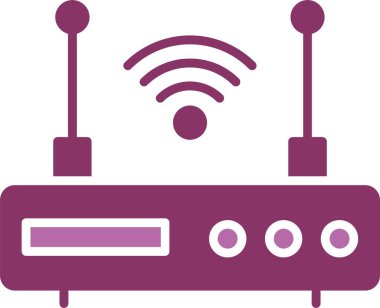 Modem Kabartma İki Renk Simgesi