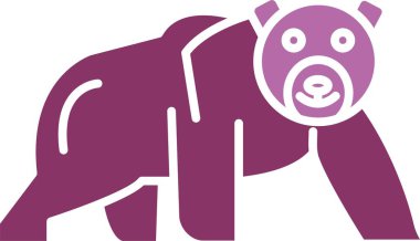 Kutup Ayısı Kabartması İki Renk Simgesi