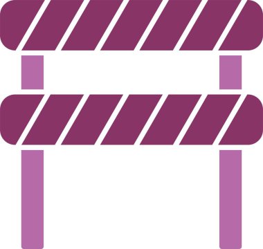 Yol Bloğu Kalıbı İki Renk Simgesi