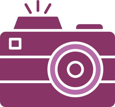 Kamera Kabartması İki Renk Simgesi