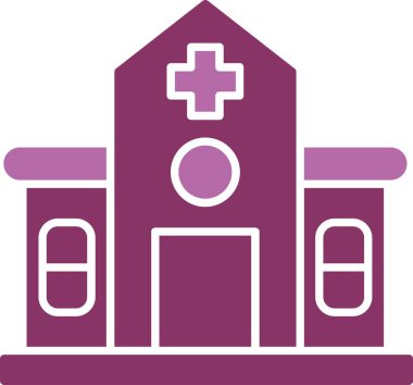 Hastane Kabartması İki Renk Simgesi