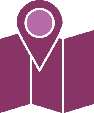 Harita Kabartması İki Renk Simgesi