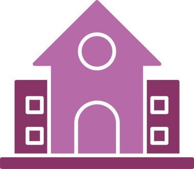 Okul Sembolü İki Renk Simgesi