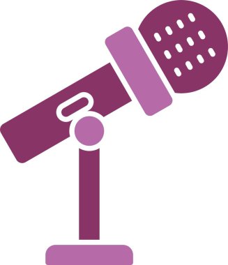 Mic Glyph İki Renk Simgesini Durdur