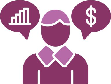 Finansal Danışman Glyph İki Renk Simgesi