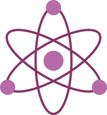 Atom Kabartması İki Renk Simgesi