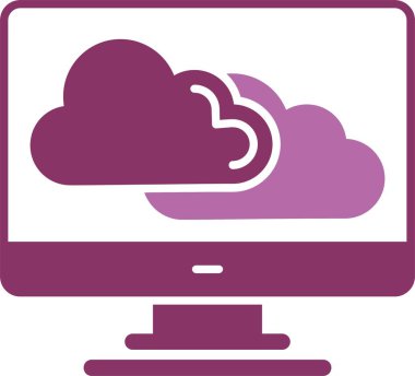 Bulut Kabartması İki Renk Simgesi