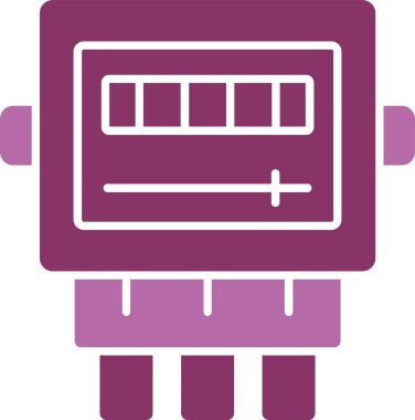 Elektrik Metre Kabartması İki Renk Simgesi