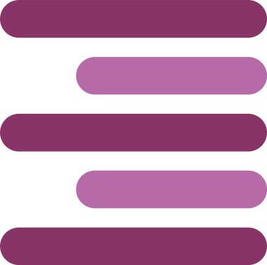 Yatay Sağ Hizalama İki Renk Simgesi