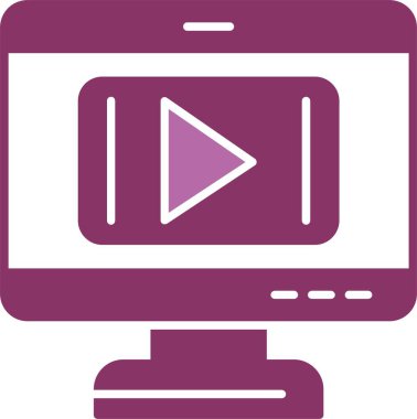 Video Oynatıcı Glyph İki Renk Simgesi