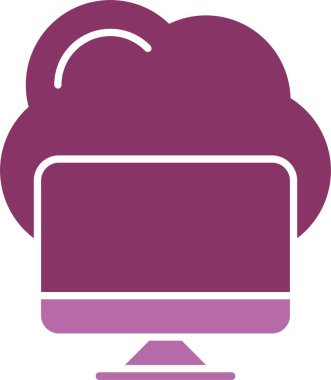 Bulut Hesaplama Kabartması İki Renk Simgesi