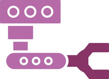 Endüstriyel Robot Kabartması İki Renk Simgesi