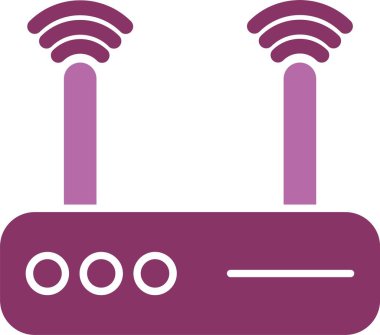 Modem Kabartma İki Renk Simgesi