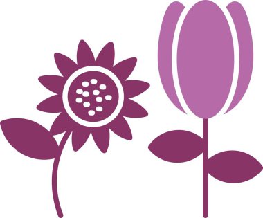 Botanik Kabartma İki Renk Simgesi