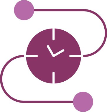 Zaman Çizgisi Çemberi Kabartma İki Renk Simgesi