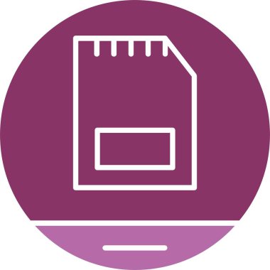 Hafıza Kartı Kabartması İki Renk Simgesi