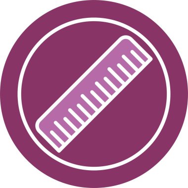 Cetvel Kabartma İki Renk Simgesi