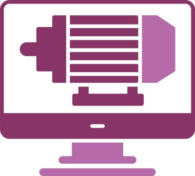 Elektrik Motorlu Glyph İki Renk Simgesi