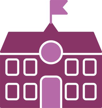 Okul Sembolü İki Renk Simgesi