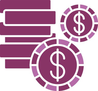 Bozuk Para İşareti İki Renk Simgesi