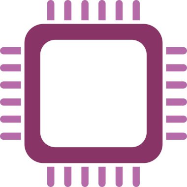 İşlemci Kabartması İki Renk Simgesi