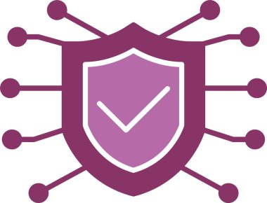 Çevrimiçi Güvenlik Sembolü İki Renk Simgesi