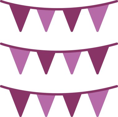 Bunting Glyph İki Renk Simgesi