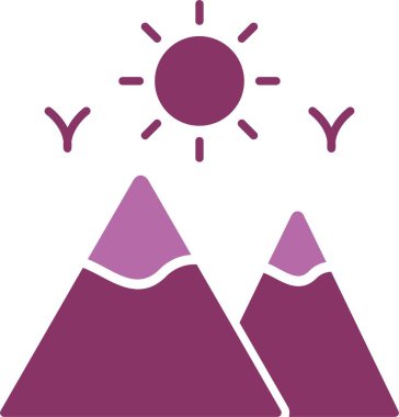 Dağlar Kabartma İki Renk Simgesi