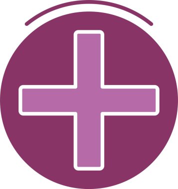 Artı İşaret Sembolü İki Renk Simgesi