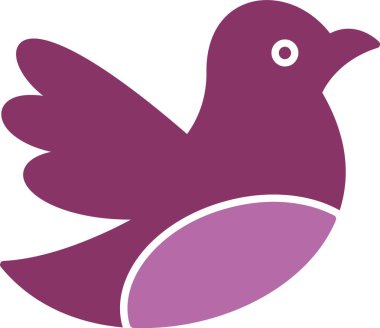 Kuş Kabartması İki Renk Simgesi