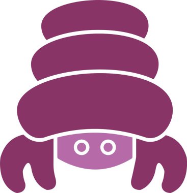 Münzevi Yengeç Kabartması İki Renk Simgesi