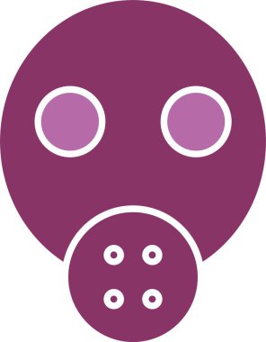 Gaz Maskesi Sembolü İki Renk Simgesi