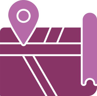 Harita Kabartması İki Renk Simgesi