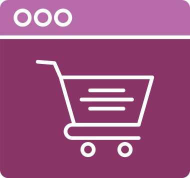 Çevrimiçi Alışveriş Kabartması İki Renk Simgesi