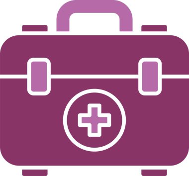 İlk Yardım Kutusu Kabartması İki Renk Simgesi