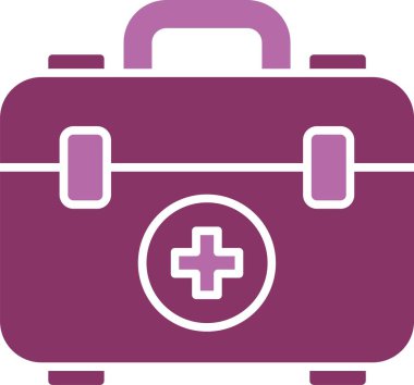 İlk Yardım Kutusu Kabartması İki Renk Simgesi